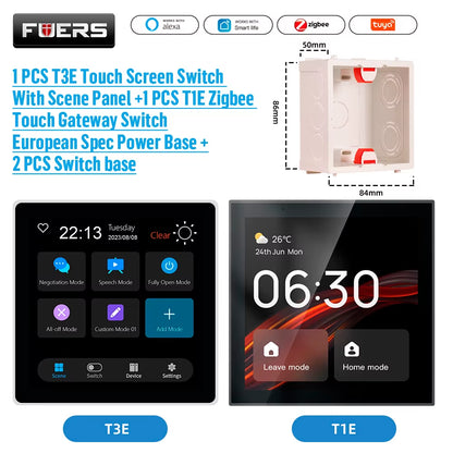 FUERS T3E T1E Smart Control Panel Switch Smart Home Automation System Tuya Switch Scene Panel Intelligent Touch Screen Zigbee