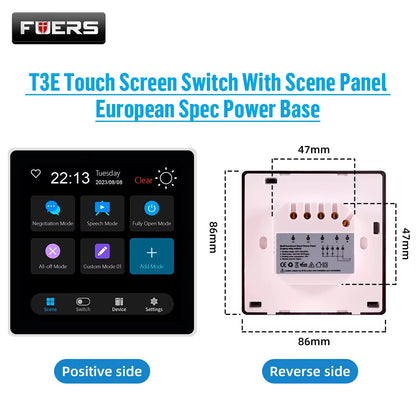 FUERS T3E T1E Smart Control Panel Switch Smart Home Automation System Tuya Switch Scene Panel Intelligent Touch Screen Zigbee