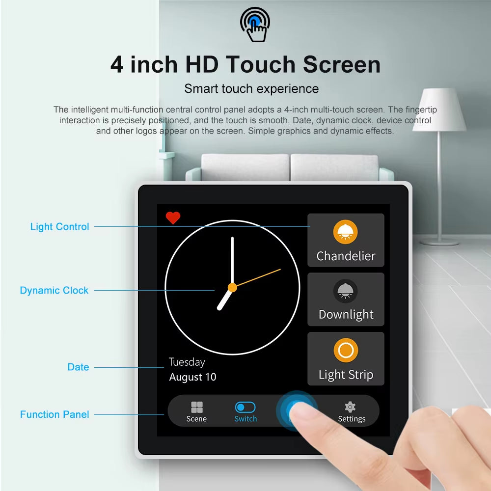 FUERS T3E T1E Smart Control Panel Switch Smart Home Automation System Tuya Switch Scene Panel Intelligent Touch Screen Zigbee