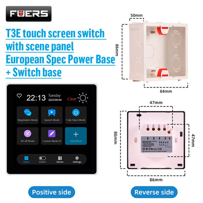 FUERS T3E T1E Smart Control Panel Switch Smart Home Automation System Tuya Switch Scene Panel Intelligent Touch Screen Zigbee