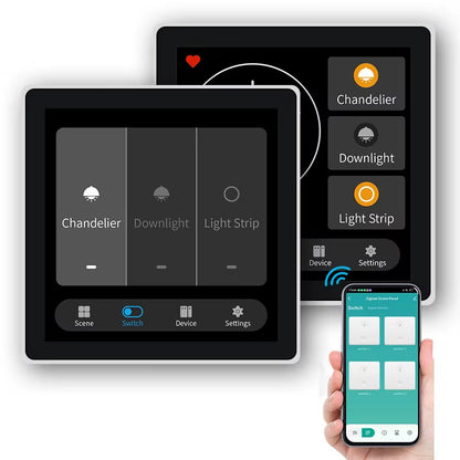 FUERS T3E Smart Control Panel Switch Smart Home Automation System Tuya Switch Scene Panel Intelligent Home Touch Screen Zigbee