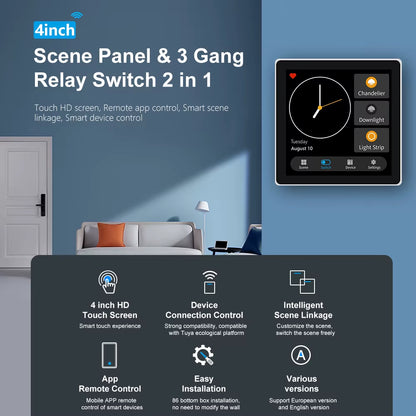 FUERS T3E T1E Smart Control Panel Switch Smart Home Automation System Tuya Switch Scene Panel Intelligent Touch Screen Zigbee