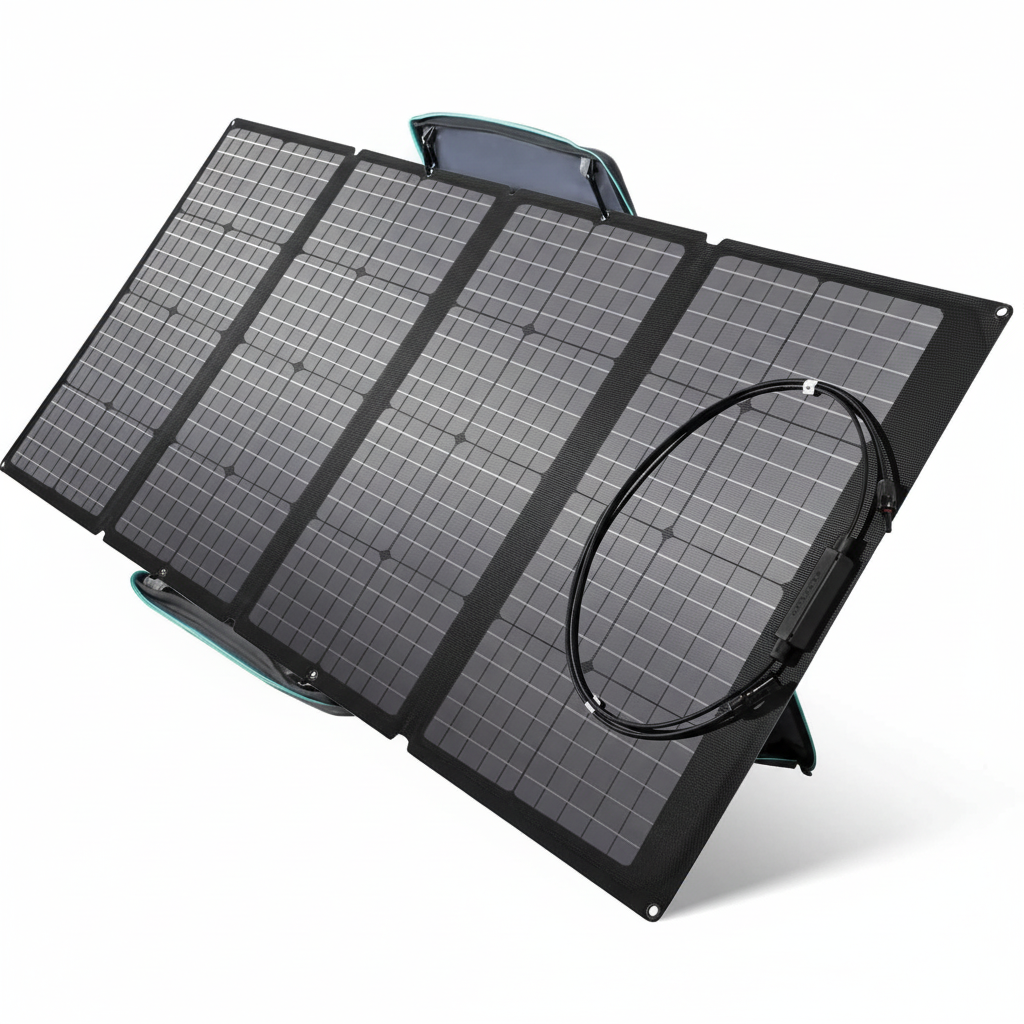 160W Portable Solar Panel for Power Station, Foldable Solar Charger with Adjustable Kickstand, Waterproof IP67 for Outdoor Camping,Rv,Off Grid System