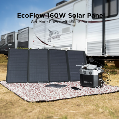 160W Portable Solar Panel for Power Station, Foldable Solar Charger with Adjustable Kickstand, Waterproof IP67 for Outdoor Camping,Rv,Off Grid System